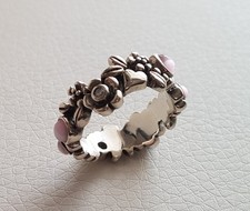Ring aus 925er Sterlingsilber mit rosa Perlen