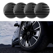 4PCS American Flag Wheel Center Caps, Center Caps for Rims, 56mm Wheel Blcak