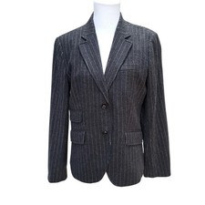 J. Crew Gray Pinstripe Stretch Wool Blazer Jacket Preppy Academia Heritage Sz 6