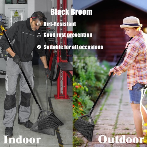 Outdoor Angle Broom Indoor,Upgraded Heavy Duty Commercial Brooms,Black Broom ... - 第 6/8 張圖片