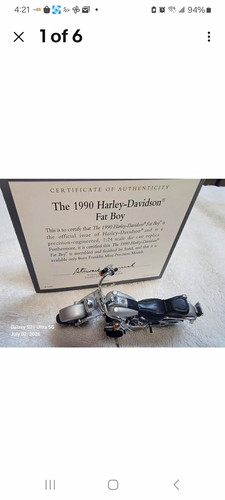 3 Franklin Mint 1:24th scale Harley-Davidson Diecast Motorcycle