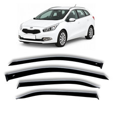 Chrome Window Visors Rain Guards Wind Deflectors Fit Kia Ceed Ii Wagon 2012-2018