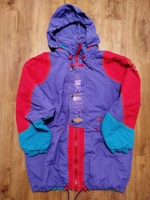 Parka ski Moniteur vintage 90s made in France crazy pattern violet capuche T. L