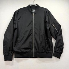 Outdoor Jacket Bomber Jacket Mens Large Black Performance Windbreaker Zip-Up