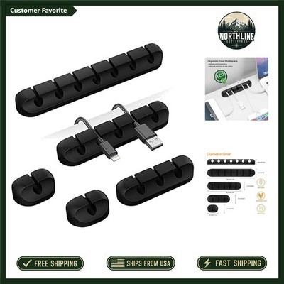 Versatile Silicone Cord Keepers - 5 Self-Adhesive Cable Clips for Home & Office