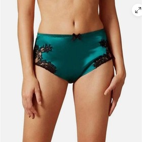 AGENT PROVOCATEUR SOIREE NAYELI Green Silk French Knicker Brief NWOT $505 RARE