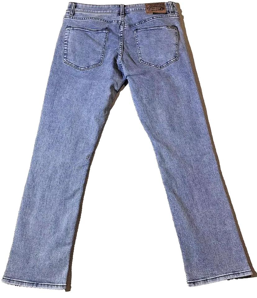 Volcom Jeans Mens Size 31 Blue Denim Vorta Slim Straight Skater Y2K Casual - Image 2 of 4