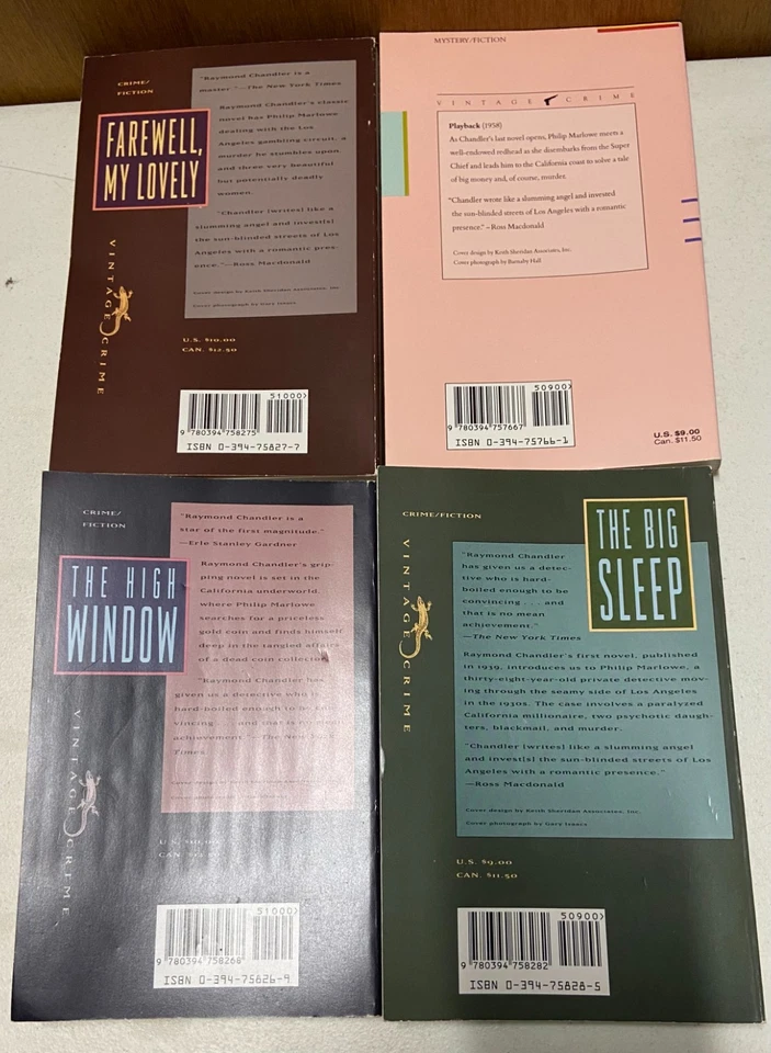 Lot of 4 Raymond Chandler Vintage Crime Novels Fiction, Mystery and Thriller - Imagem 2 de 4