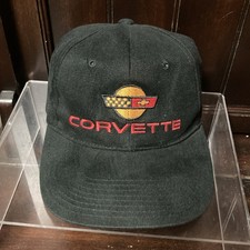 VTG Chevrolete Corvette Embroidered Logo SnapBack Black Hat Frontier Cap