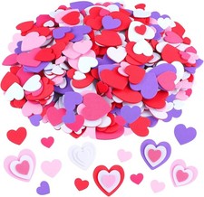 Cooraby 600 Pieces Heart Foam Stickers Self-Adhesive Heart Shaped Craft Stickers