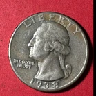 1938 US Washington SILVER Quarter! XF! Old US Coin!