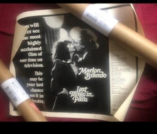 Last Tango In Paris Original 1973 Half Sheet Movie Poster Rated X