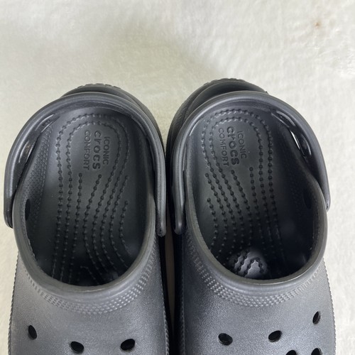 Crocs Iconic Comfort Platform Matte Black Junior Sz 2 J2 Benefits Charity - Picture 13 of 17