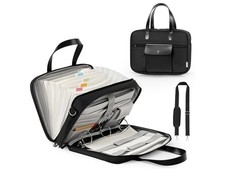 3 Ring Binder Zipper Fits 500 Sheets Shoulder Strap Organizer Bag 16" Laptop NEW