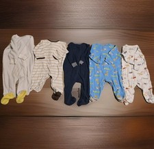 Baby Boy Clothes Lot Bundle 6 Months mix brand Zip/button Footed Sleeper Pajama