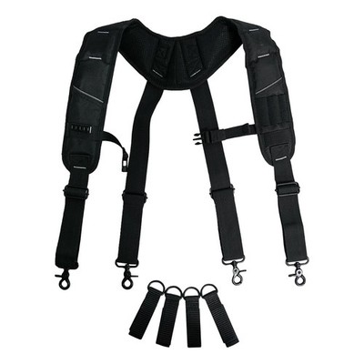 KUNN Tool Belt Suspenders Padded Carpenter Construction BLACK, Black 