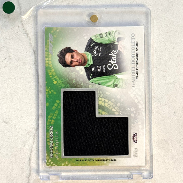 2025 Topps Eccellenza F1 GABRIEL BORTOLETO Driver Worn Reliquia Patch Rookie Rc