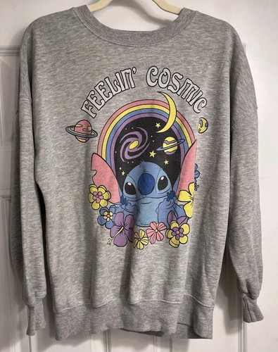 Disney Stitch Sweatshirt XS Feelin Cosmic Oversized Lagenlook Cartoon - Bild 1 von 8