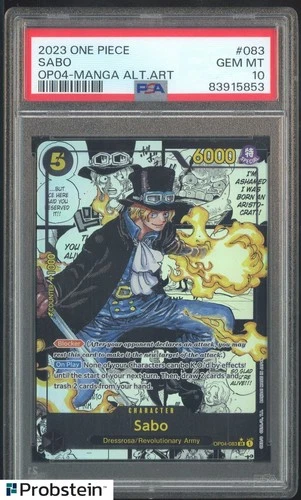 2023 One Piece OP04 Manga Alternate Art #083 Sabo PSA 10 GEM MINT