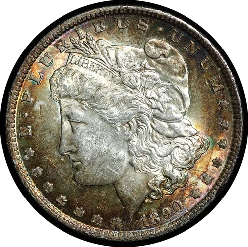 1890 Morgan Dollar Killer Rainbow Toning Choice Brilliant Uncirculated
