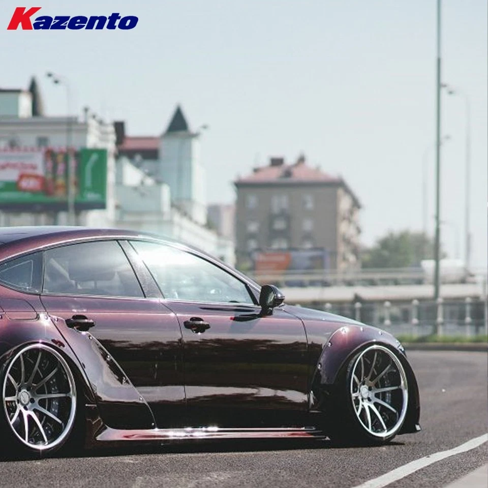 Arco de llamaradas de guardabarros delantero para Audi 10-17 A7 S7 RS7 fibra de vidrio estilo CC +45 mm Foto 2 de 4