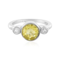 Cavill Ring Sterlingsilber Gelber Fluorit 2,40Ct Zirkon Echtschmuck