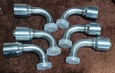 #ad Eaton Weatherhead 90⁰ Crimp Type Hydraulic Fitting Lot Of 6 $79.99