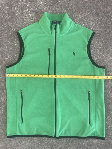 Polo Ralph Lauren Men’s Performance Fleece Vest Full Zip Green Size Large - Picture 7 of 8