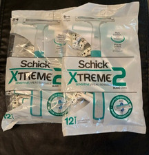 Schick Xtreme 2 Blade Sensitive Skin Razors For Men, 2 Packs of 12
