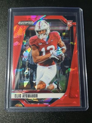 Elic Ayomanor - Prizm Draft Picks 2025 - Titans, Stanford - Red Ice - RC