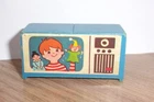 Fisher Price little people blue TV set television boy puppet show vntg 70s GUC