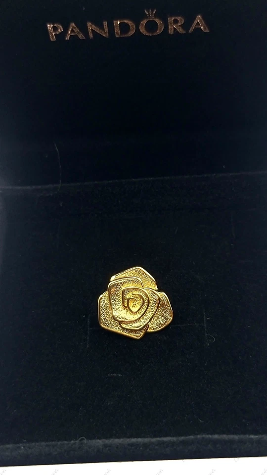 Auténtico dije PANDORA chapado en oro rosa en flor de gran tamaño #763675C00 con caja Foto 4 de 4