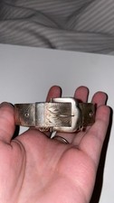 sterling silver vintage buckle bangle bracelet 1970s