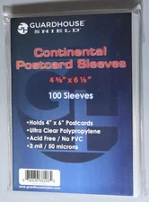 100 Postcard Photo Continental 4 x 6 Sleeves Polypropylene Acid Free Guardhouse
