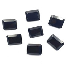 Natural Black Spinel Octagon Cut Loose Gemstone lot 7 Pcs 12 16 MM 91 CT