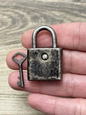 Vintage Old Small D.R.G.M. Made In Germany Padlock Lock With Key