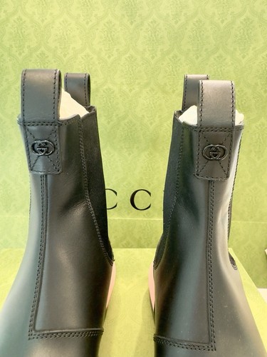 Women’s Gucci Black Sierra GG Stretch Rib Pull On Boots Booties. NIB Size 37.5 - Picture 3 of 8