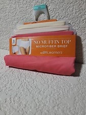WARNER'S BLISSFUL BENEFITS 3 Pair NO MUFFIN TOP MICROFIBER BRIEFS NWT SIZE S 5