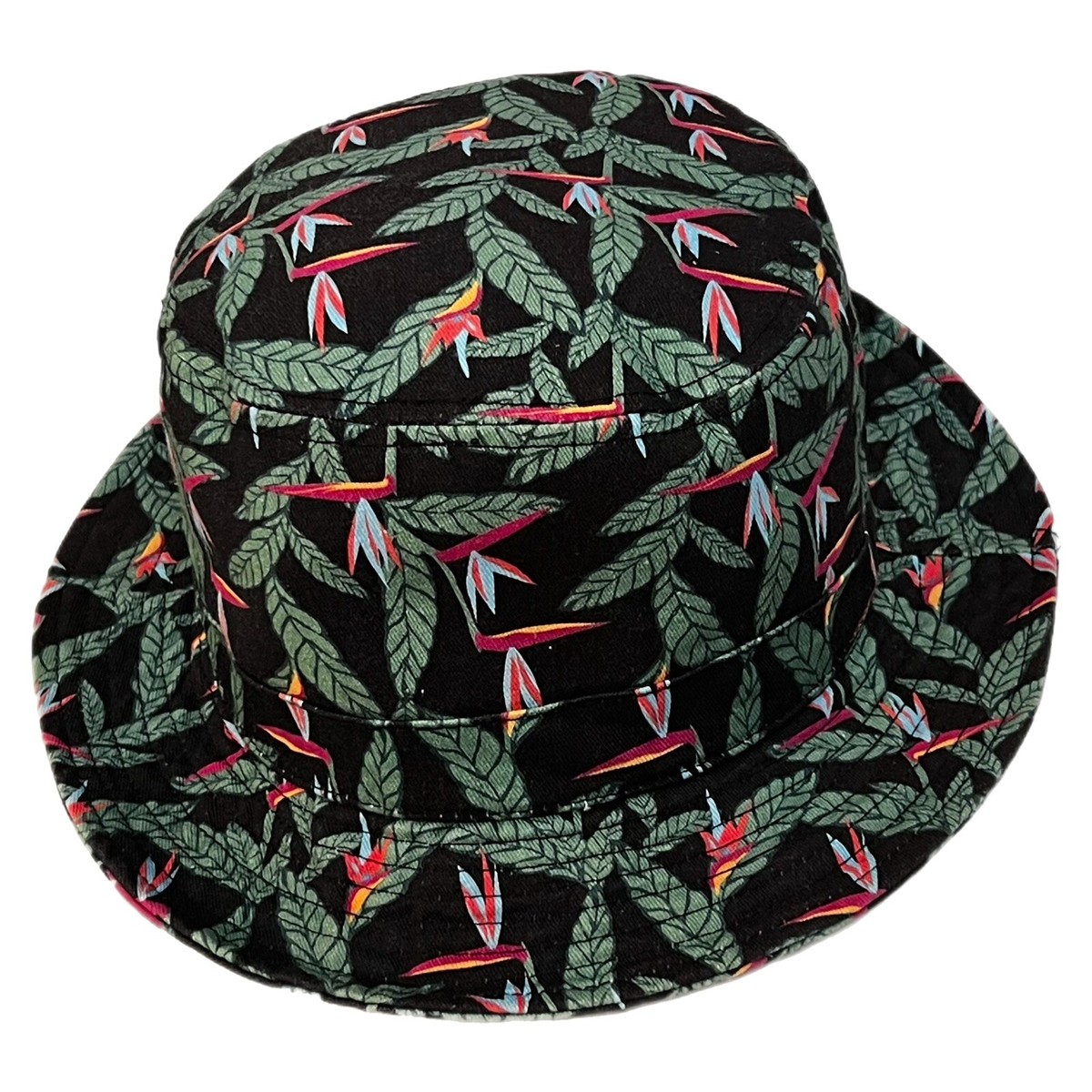 Urban Outfitters UO Bucket Hat Exotic Flowers Leaves Cotton  display picture 1