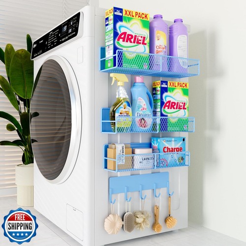 4 Pack Magnetic Shelves for Washing Machine, Heavy-Duty Magnetic Laundry Orga