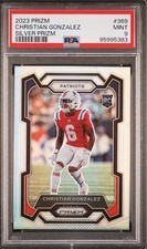 2023 Prizm Christian Gonzalez Silver RC #369 PSA 9 New England Patriots