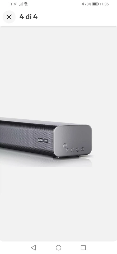 Sharp 440W Dolby Atmos Soundbar with Bluetooth, 4K HDMI and LED Display - Black - Immagine 2 di 4