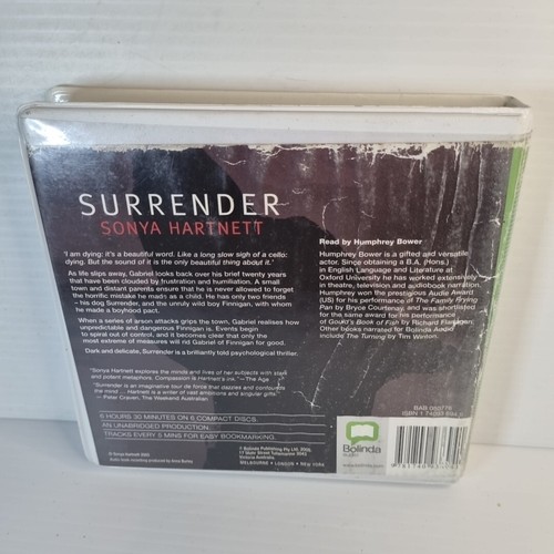 Surrender Audiobook CDs Sonya Hartnett Read by Humphrey Bower 6 Disc Set Bolinda - Picture 2 of 7