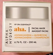 AHA. VIP Spa Essentials FACIAL MASK ALPHA HYDROXY Ashwagandha + Mushroom 6.76 OZ