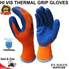 THERMAL WORK GLOVES GRAB & GRIP WINTER WORK GLOVE COLD STORE BUILDER FARM GARDEN