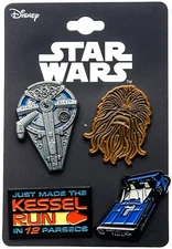 DISNEY STAR WARS SET OF 4 PINS salesone Chewbacca millennium falcon Kessel run