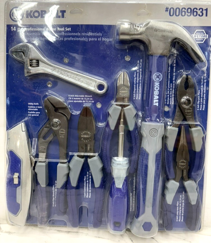 Kobalt Professional Home & Work Tool Set w Wrench, Pliers, Hammer, Screw Drivers