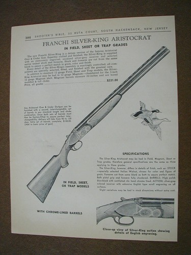 1964 Franchi Aristocrats, Silver-King Aristocrat 2 side Vintage PRINT AD 60-103 - Picture 2 of 2