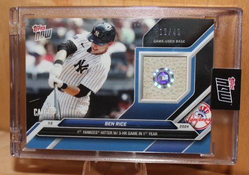 2024 Topps Now Ben Rice #388C 1st Yankee 3 HR Game in 1st Yr. Base Relic /49