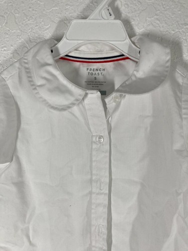 French Toast Girls Sz 5 Short Sleeve Modern Peter Pan Blouse White NWOT Uniform - Picture 3 of 5